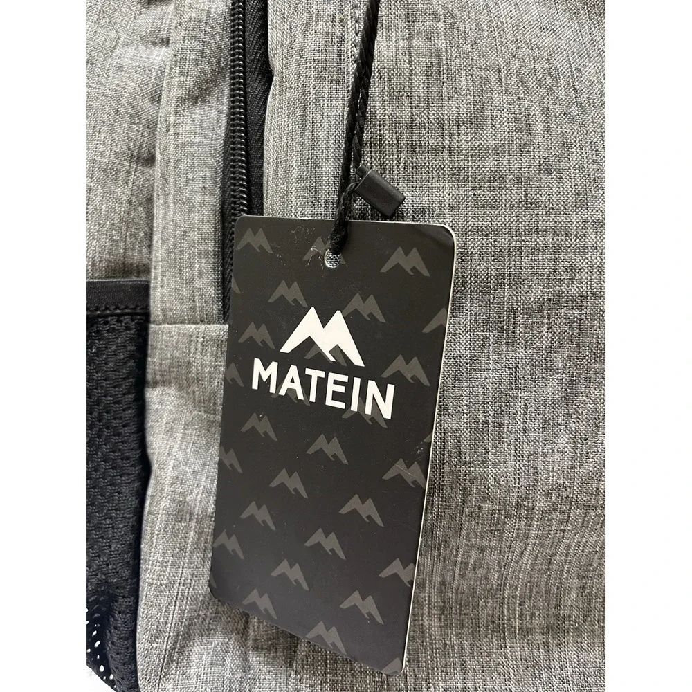 Matein Travel Laptop Backpack Gray Polyester USB Port New Lifetime Warranty